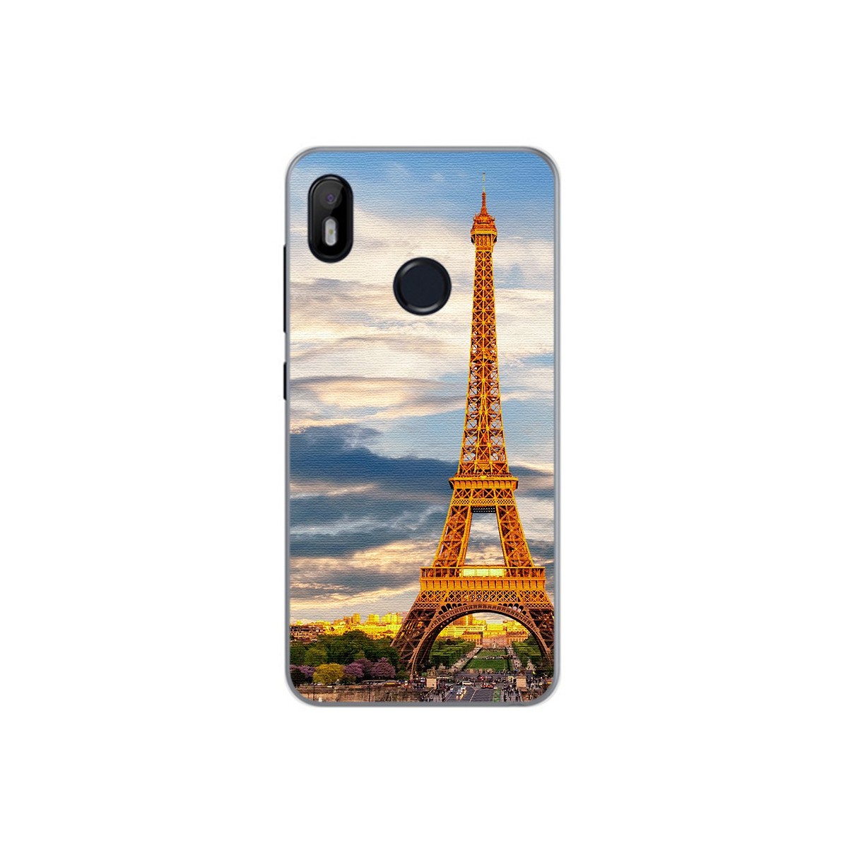 Funda Gel Tpu para Bq Aquaris C Diseño Paris Dibujos
