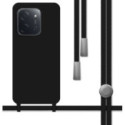 Funda Silicona Líquida con Cordón para Xiaomi Poco C85 color Negra