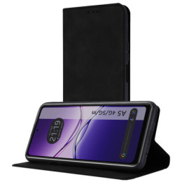 Funda Libro de Polipiel con tarjetero para Oppo A5m / A5 4G / 5G color Negra