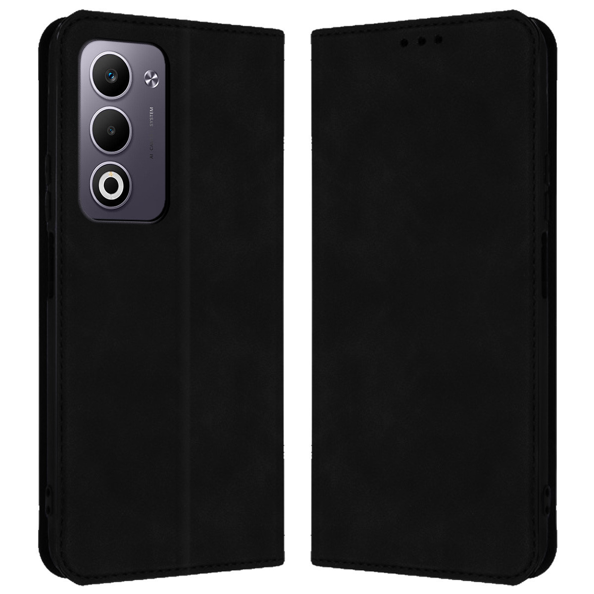 Funda Libro de Polipiel con tarjetero para Oppo A5m / A5 4G / 5G color Negra
