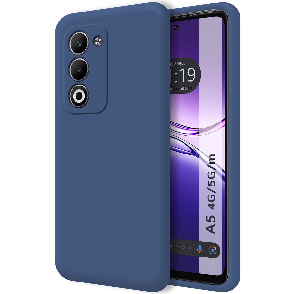 Funda Silicona Líquida Ultra Suave para Oppo A5m / A5 4G / 5G color Azul
