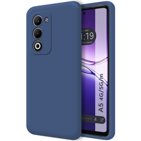 Funda Silicona Líquida Ultra Suave para Oppo A5m / A5 4G / 5G color Azul