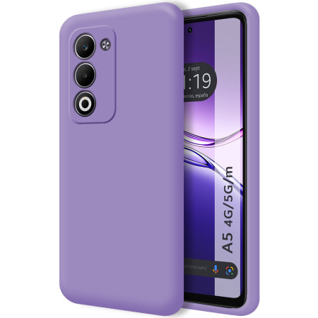 Funda Silicona Líquida Ultra Suave para Oppo A5m / A5 4G / 5G color Morada