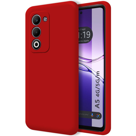 Funda Silicona Líquida Ultra Suave para Oppo A5m / A5 4G / 5G color Roja