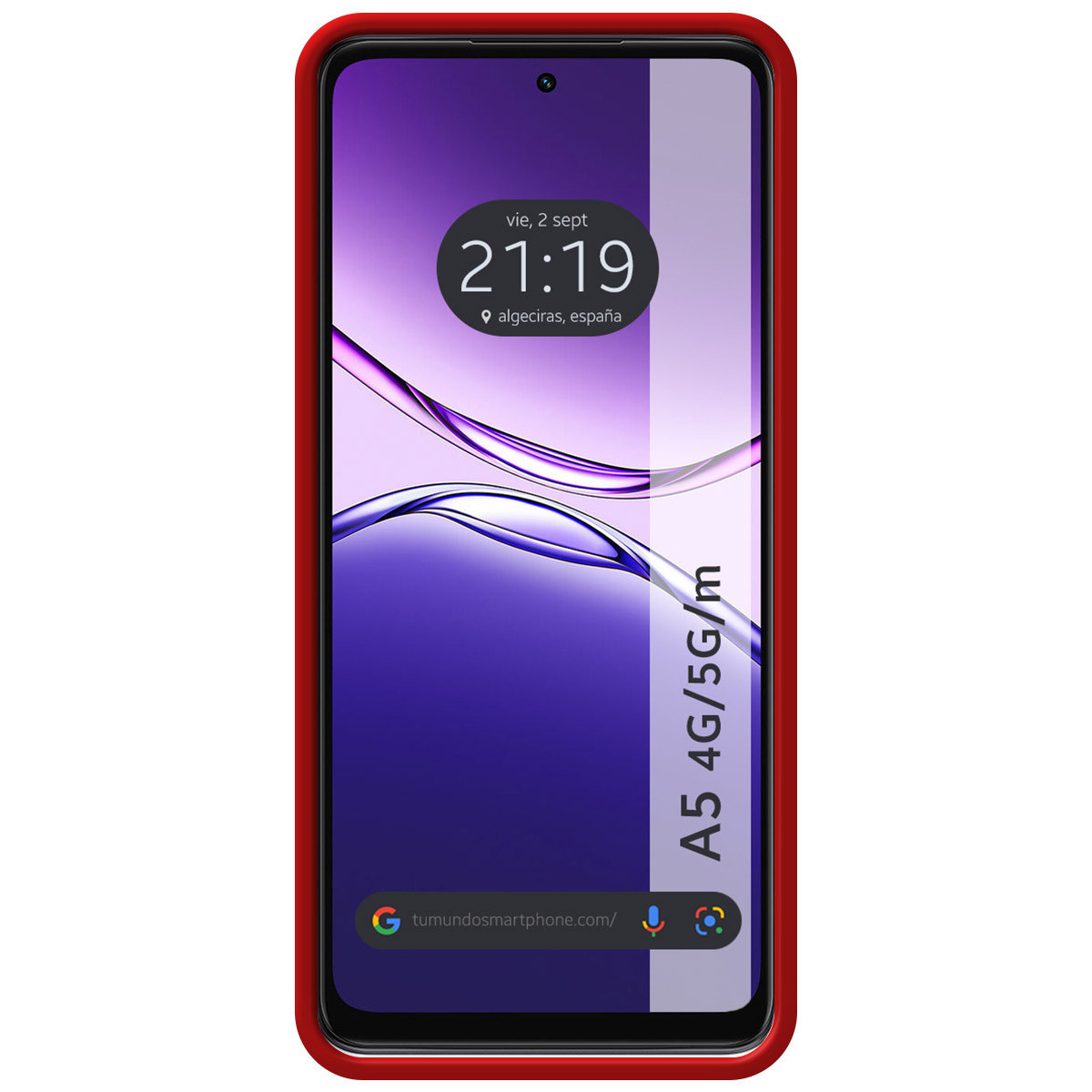 Funda Silicona Líquida Ultra Suave para Oppo A5m / A5 4G / 5G color Roja
