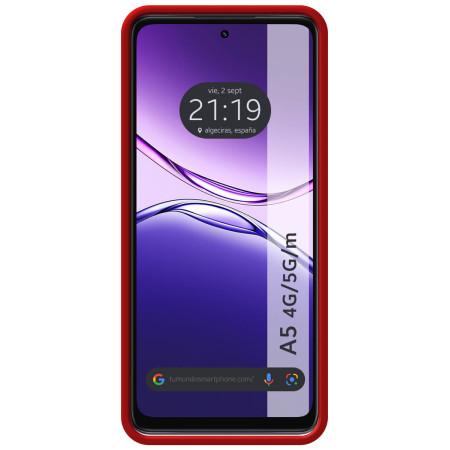 Funda Silicona Líquida Ultra Suave para Oppo A5m / A5 4G / 5G color Roja