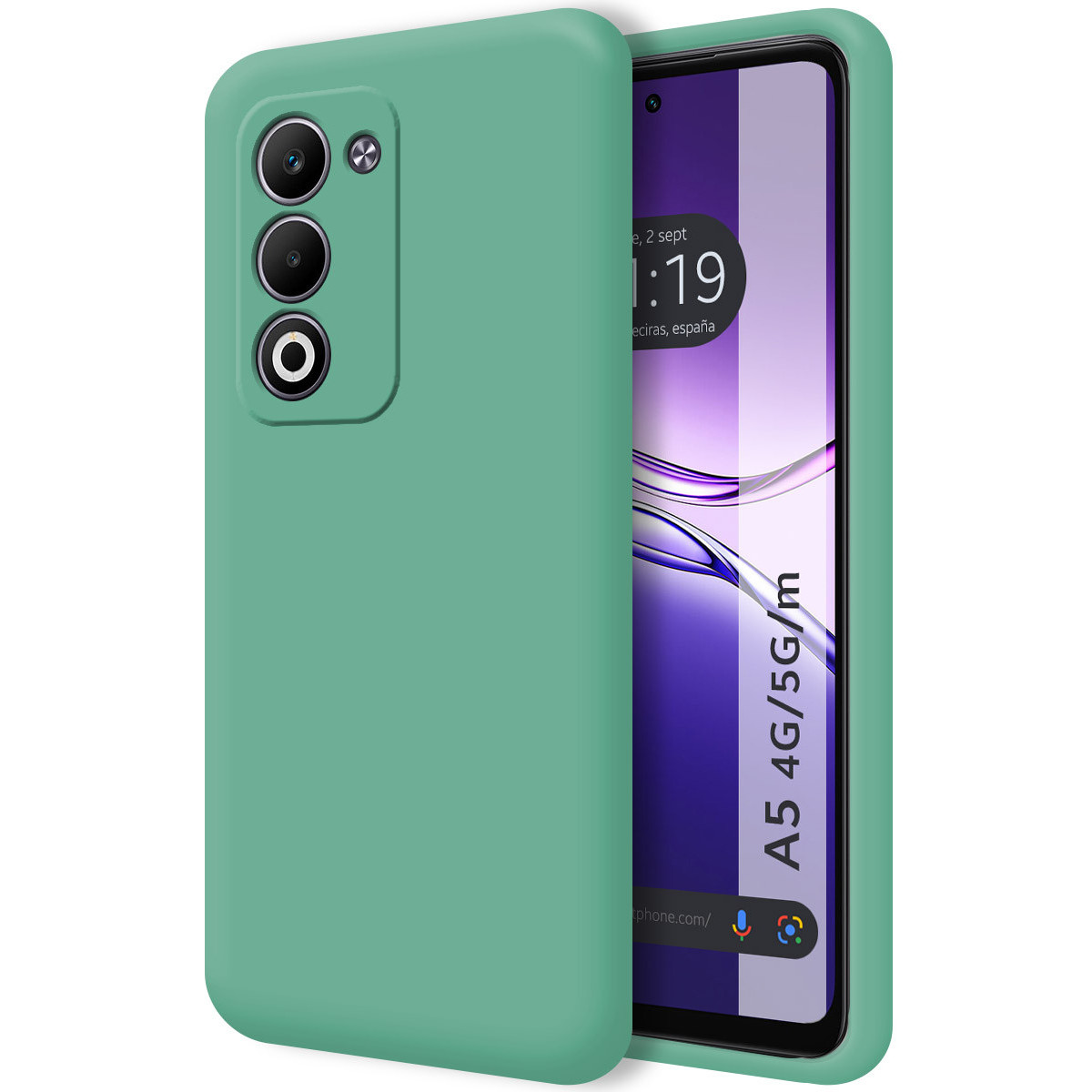 Funda Silicona Líquida Ultra Suave para Oppo A5m / A5 4G / 5G color Verde
