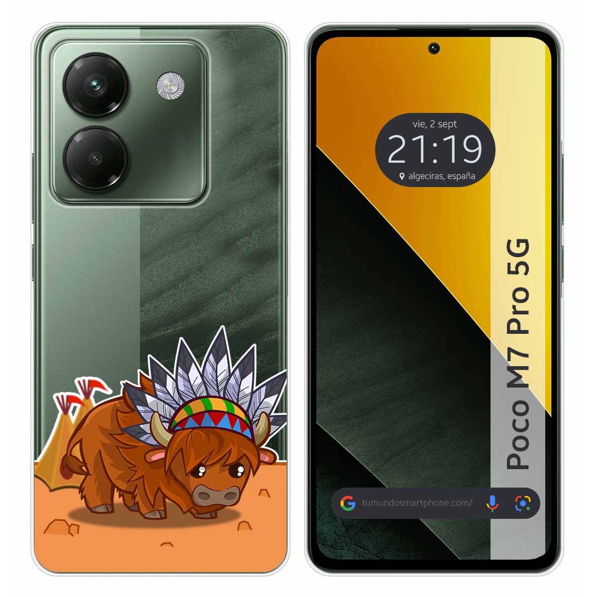 Funda Silicona Transparente para Xiaomi Poco M7 Pro 5G diseño Bufalo Dibujos
