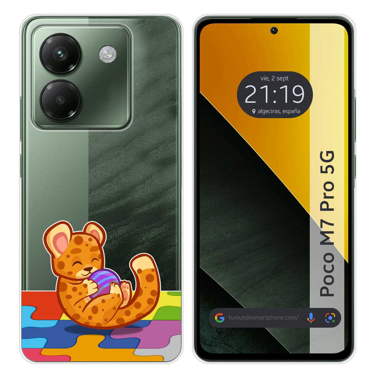 Funda Silicona Transparente para Xiaomi Poco M7 Pro 5G diseño Leopardo Dibujos