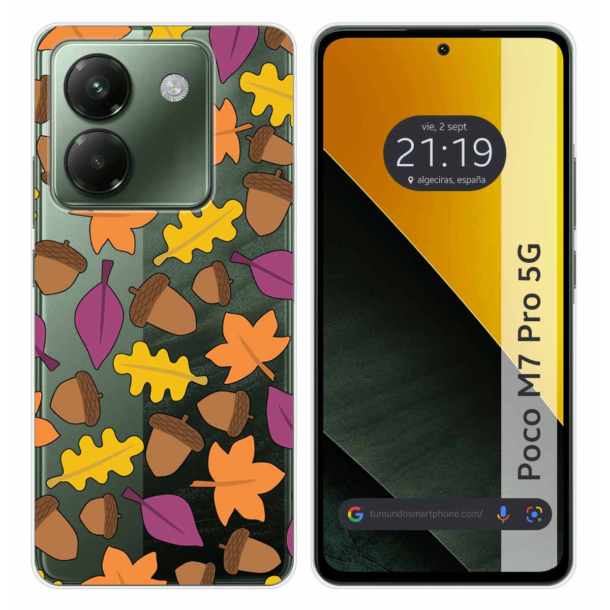 Funda Silicona Transparente para Xiaomi Poco M7 Pro 5G diseño Otoño Dibujos