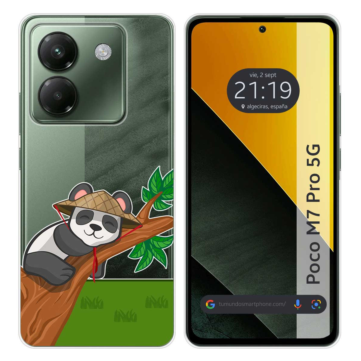 Funda Silicona Transparente para Xiaomi Poco M7 Pro 5G diseño Panda Dibujos