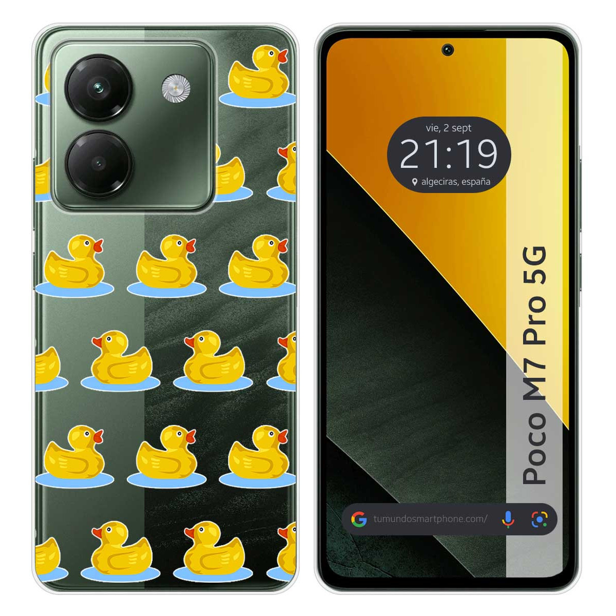 Funda Silicona Transparente para Xiaomi Poco M7 Pro 5G diseño Pato Dibujos