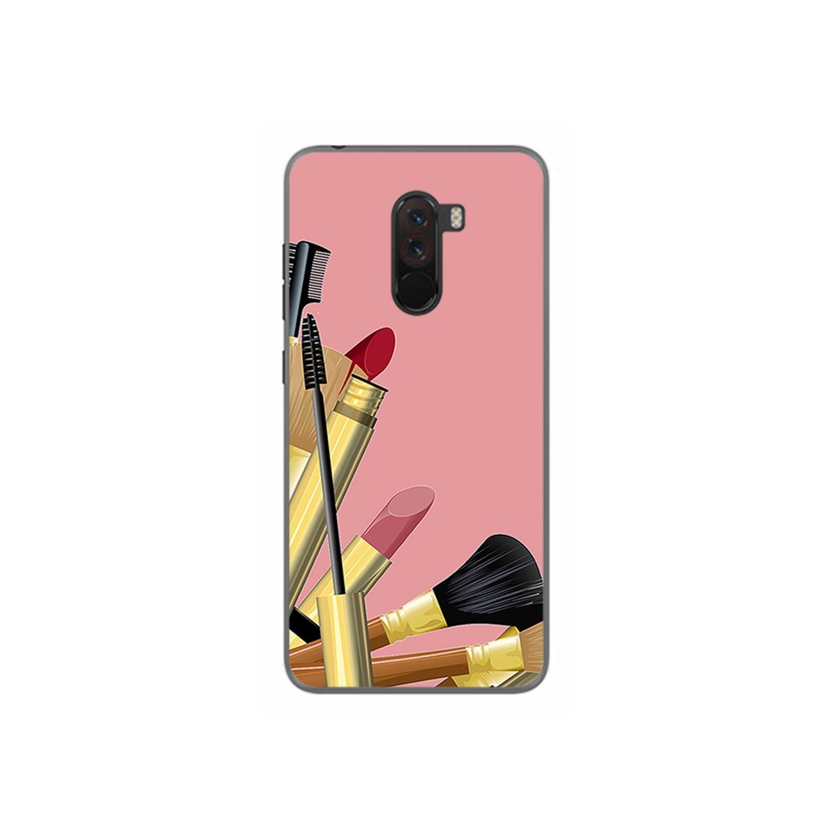 Funda Gel Tpu para Xiaomi Pocophone F1 Diseño Brochas Dibujos