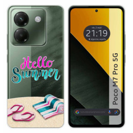 Funda Silicona Transparente para Xiaomi Poco M7 Pro 5G diseño Summer Dibujos