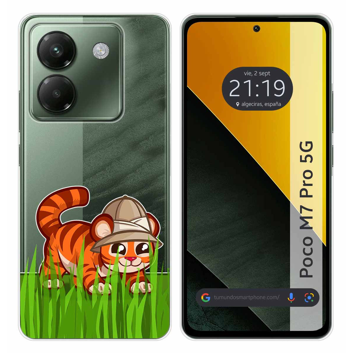 Funda Silicona Transparente para Xiaomi Poco M7 Pro 5G diseño Tigre Dibujos
