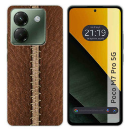 Funda Silicona para Xiaomi Poco M7 Pro 5G diseño Cuero 01 Dibujos