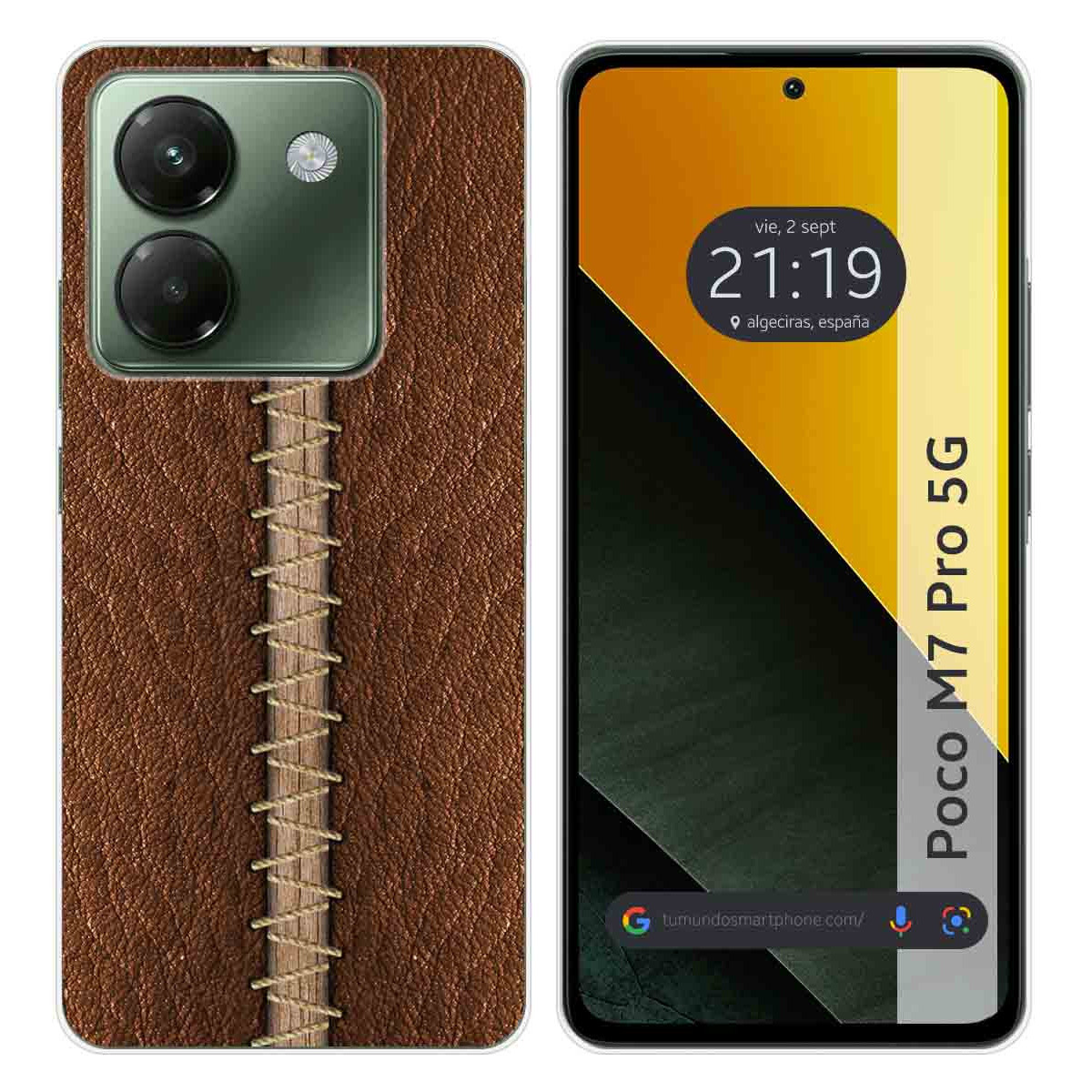 Funda Silicona para Xiaomi Poco M7 Pro 5G diseño Cuero 01 Dibujos