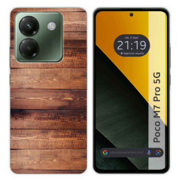 Funda Silicona para Xiaomi Poco M7 Pro 5G diseño Madera 02 Dibujos