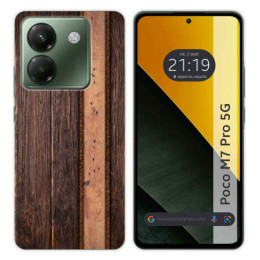 Funda Silicona para Xiaomi Poco M7 Pro 5G diseño Madera 05 Dibujos