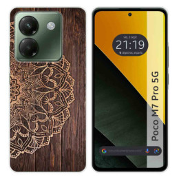 Funda Silicona para Xiaomi Poco M7 Pro 5G diseño Madera 06 Dibujos