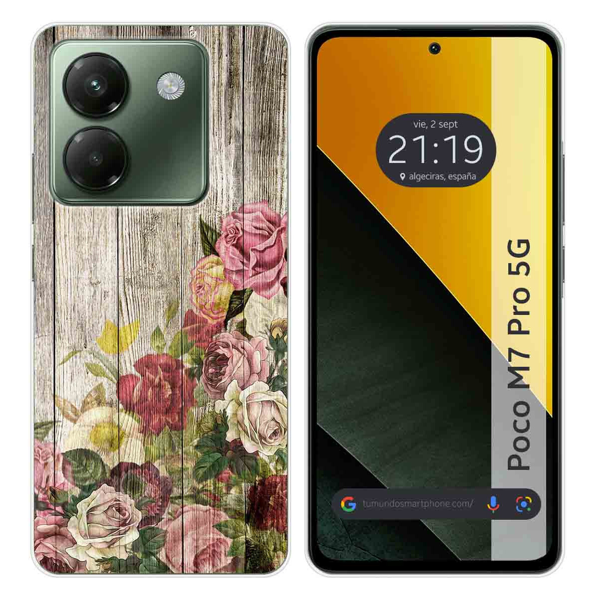 Funda Silicona para Xiaomi Poco M7 Pro 5G diseño Madera 08 Dibujos