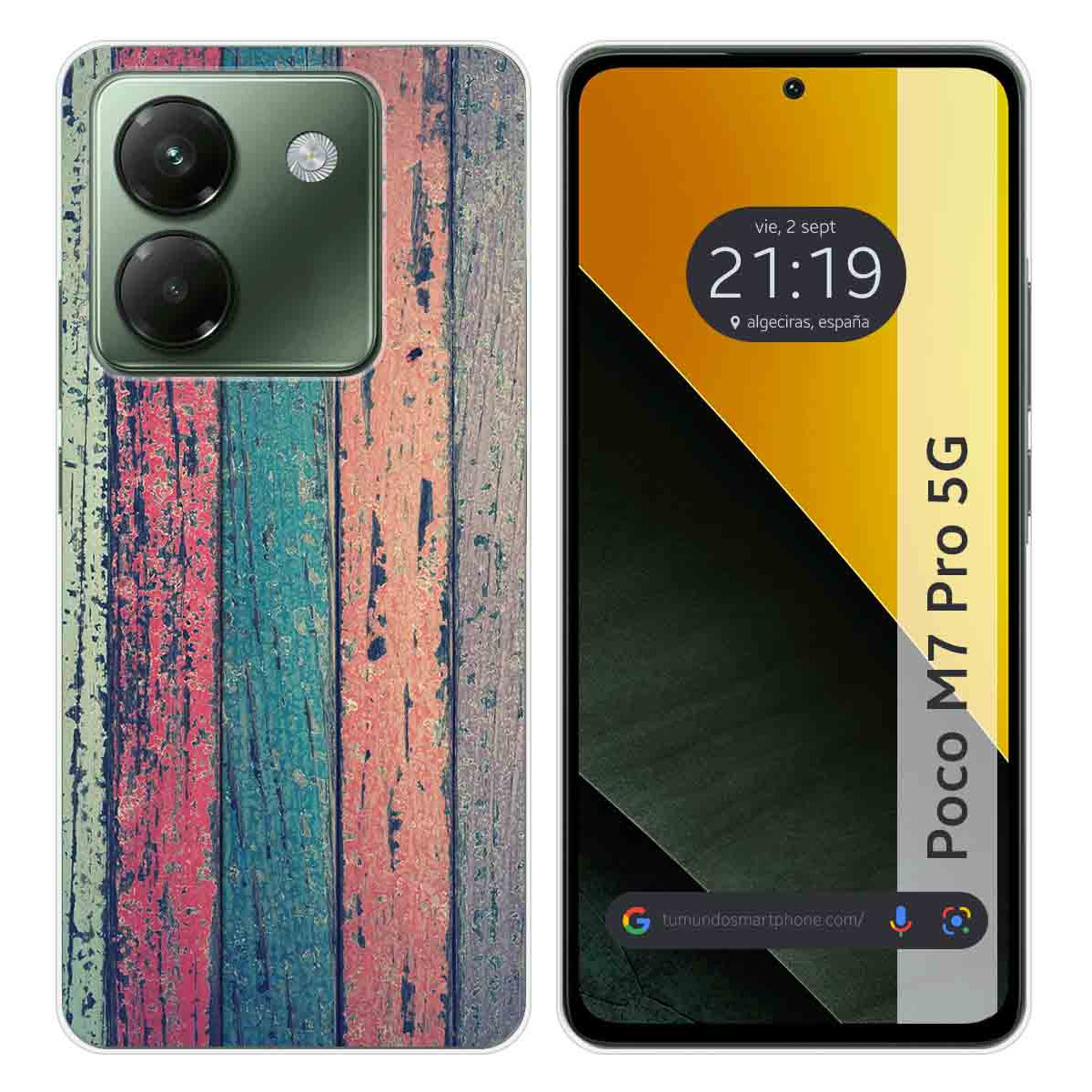 Funda Silicona para Xiaomi Poco M7 Pro 5G diseño Madera 10 Dibujos