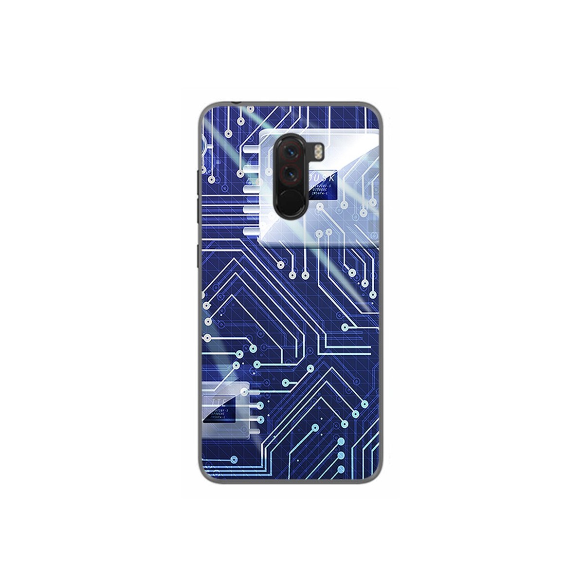 Funda Gel Tpu para Xiaomi Pocophone F1 Diseño Circuito Dibujos