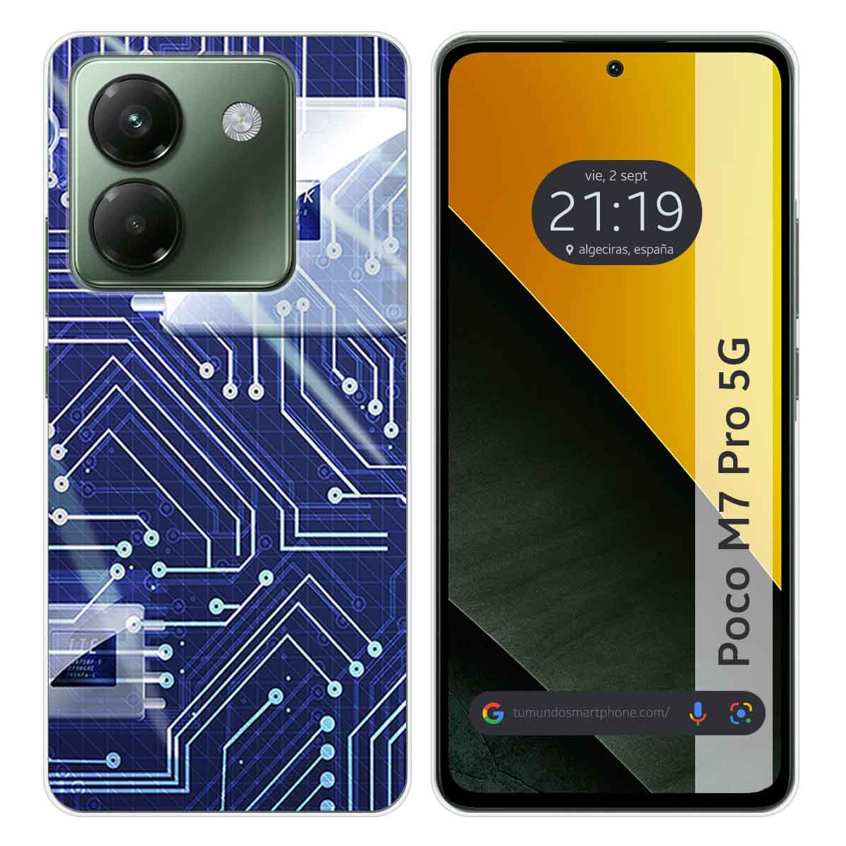 Funda Silicona para Xiaomi Poco M7 Pro 5G diseño Circuito Dibujos