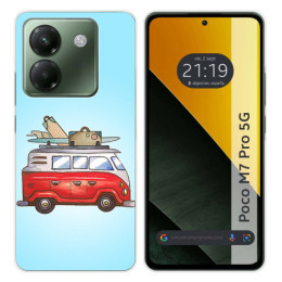 Funda Silicona para Xiaomi Poco M7 Pro 5G diseño Furgoneta Dibujos