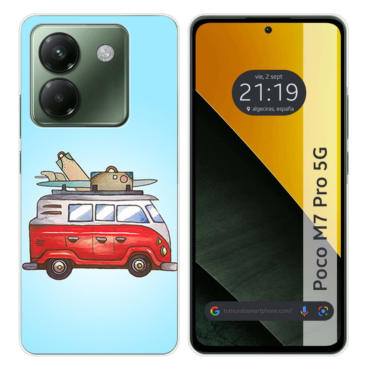 Funda Silicona para Xiaomi Poco M7 Pro 5G diseño Furgoneta Dibujos