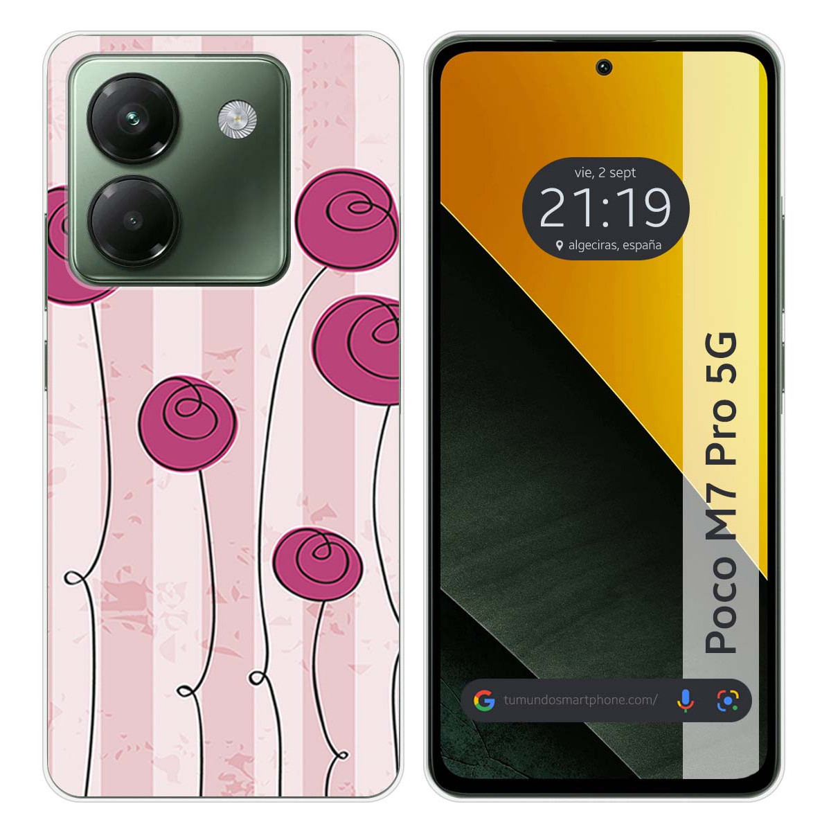 Funda Silicona para Xiaomi Poco M7 Pro 5G diseño Flores Vintage Dibujos