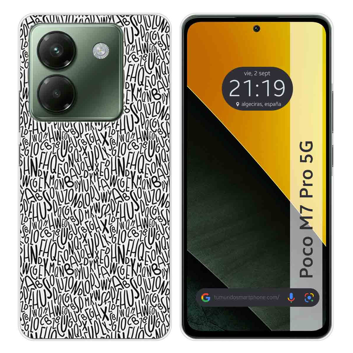 Funda Silicona para Xiaomi Poco M7 Pro 5G diseño Letras Dibujos