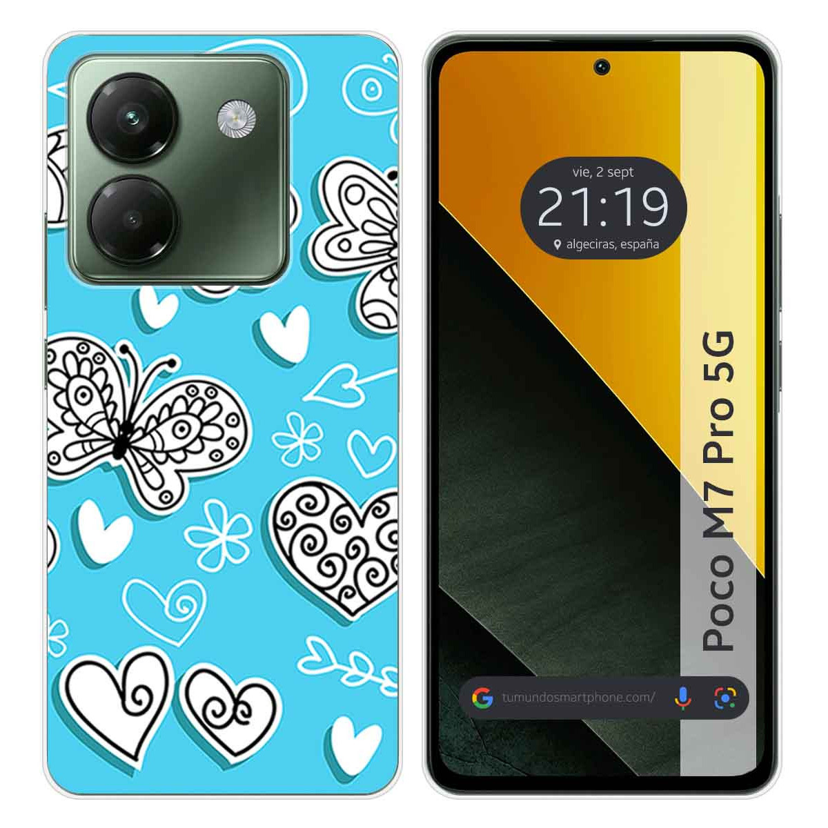Funda Silicona para Xiaomi Poco M7 Pro 5G diseño Mariposas Dibujos
