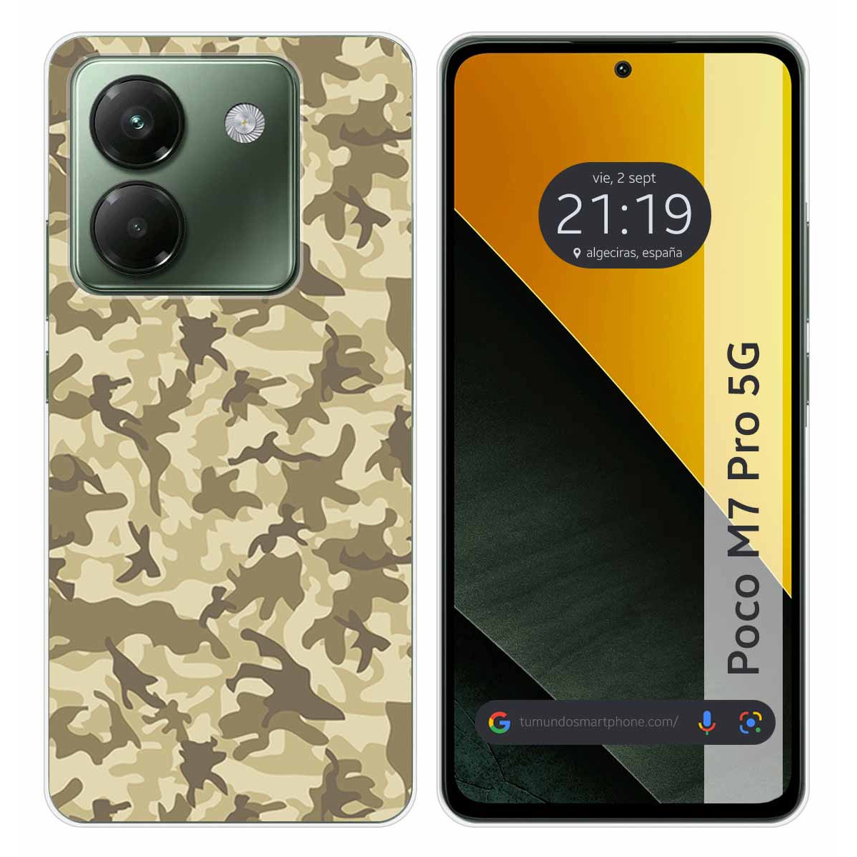 Funda Silicona para Xiaomi Poco M7 Pro 5G diseño Sand Camuflaje Dibujos