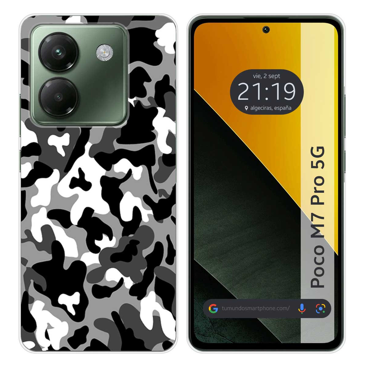 Funda Silicona para Xiaomi Poco M7 Pro 5G diseño Snow Camuflaje Dibujos