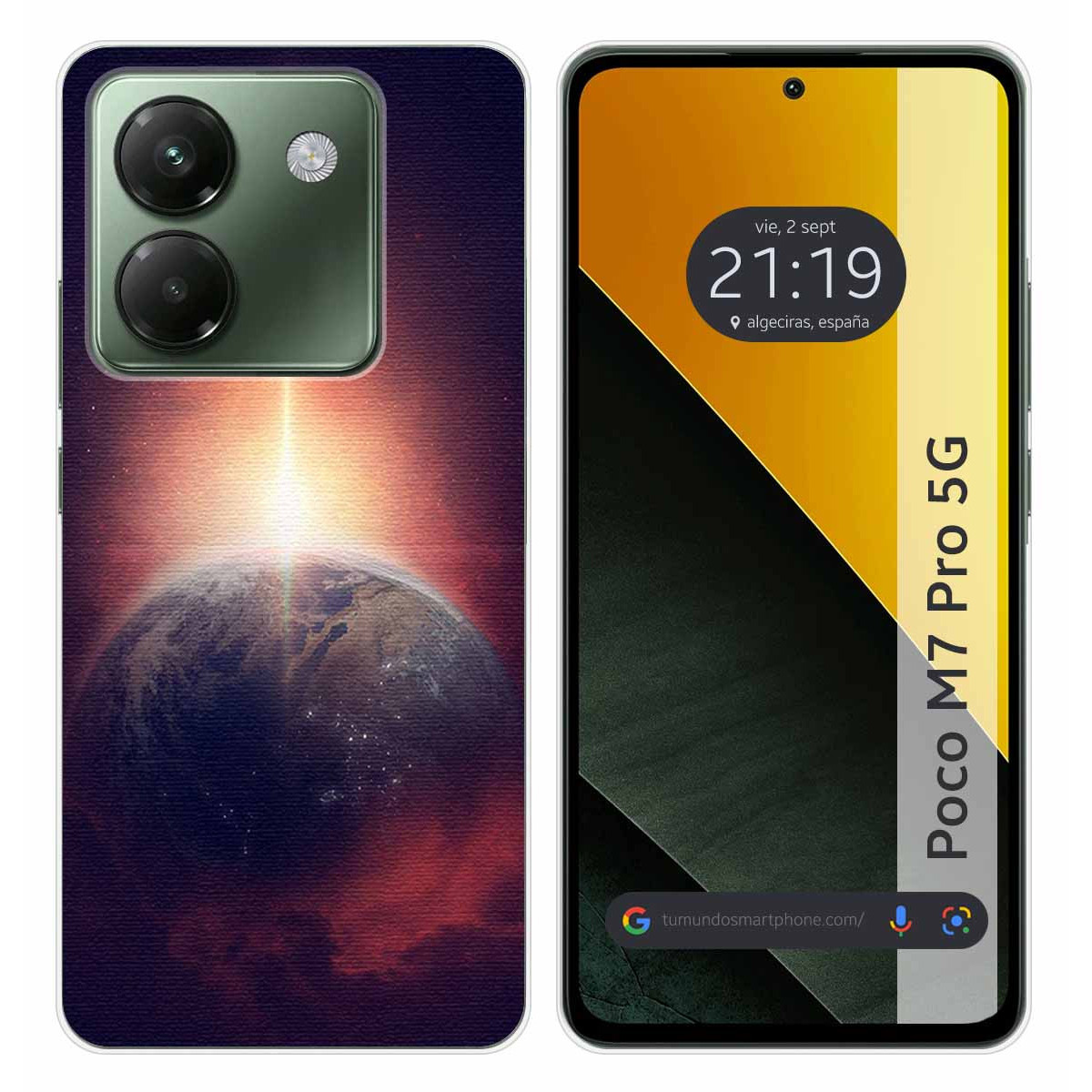 Funda Silicona para Xiaomi Poco M7 Pro 5G diseño Tierra Dibujos