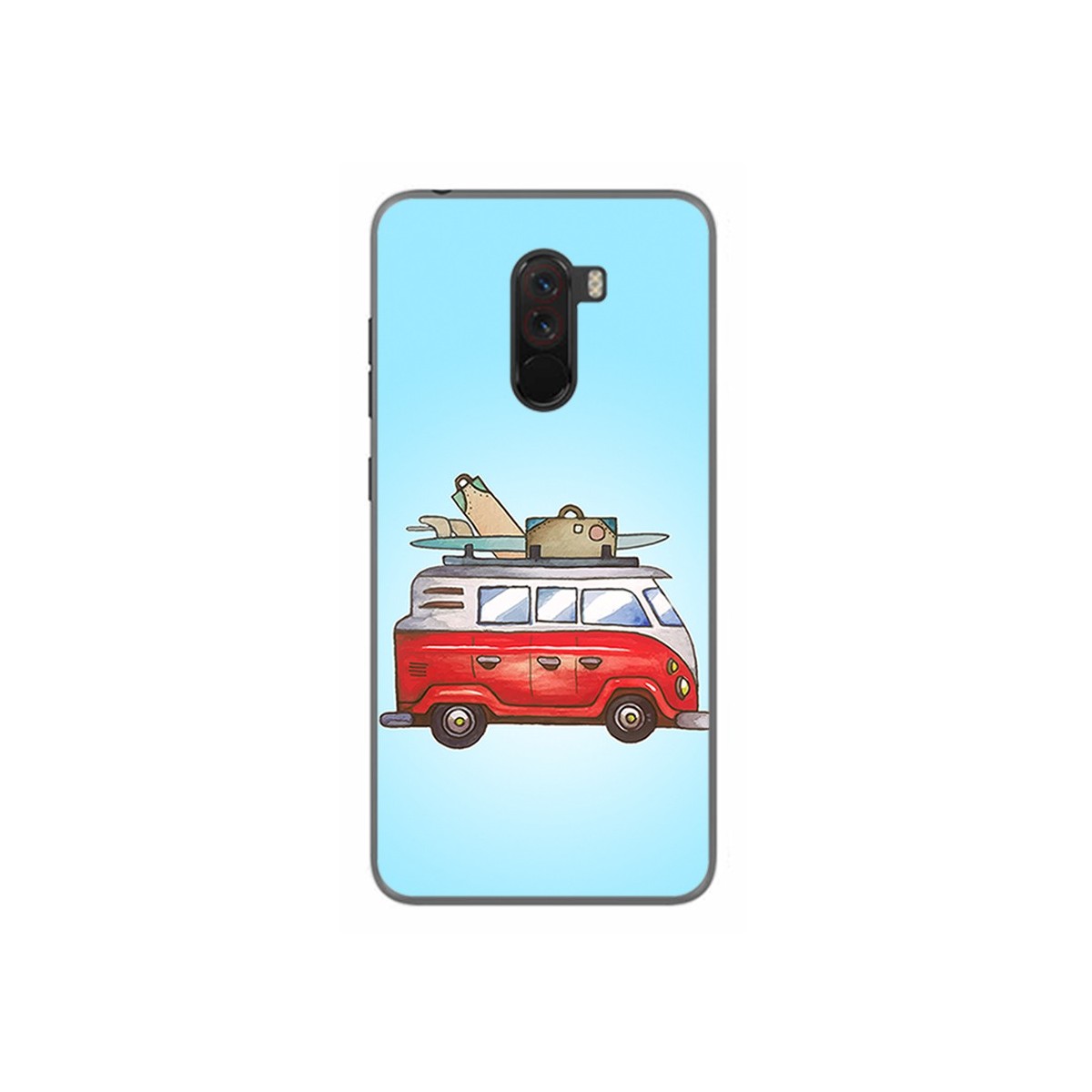 Funda Gel Tpu para Xiaomi Pocophone F1 Diseño Furgoneta Dibujos