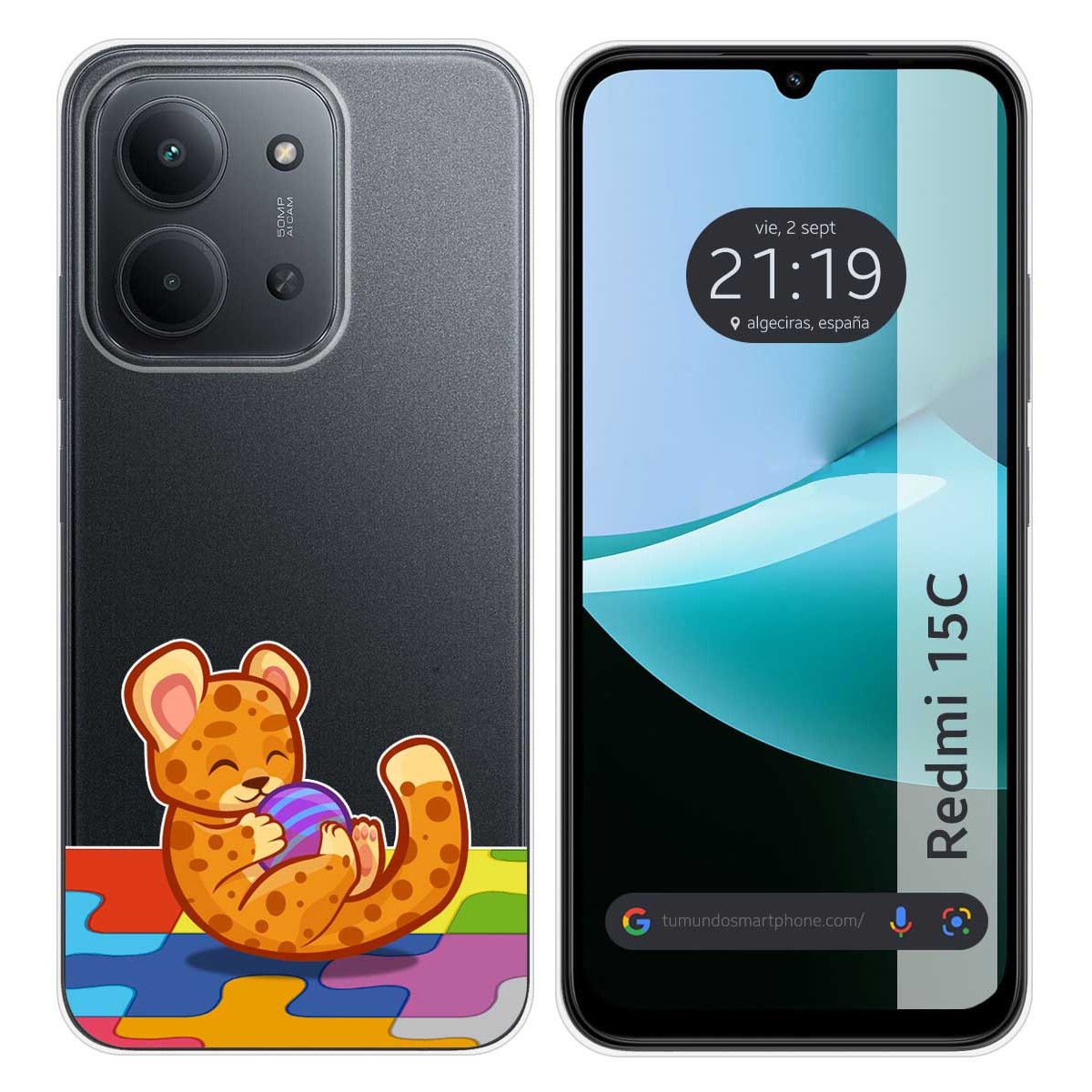 Funda Silicona Transparente para Xiaomi Redmi 15C 4G / 5G diseño Leopardo Dibujos