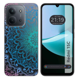 Funda Silicona Transparente para Xiaomi Redmi 15C 4G / 5G diseño Mandala Dibujos