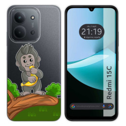 Funda Silicona Transparente para Xiaomi Redmi 15C 4G / 5G diseño Mono Dibujos