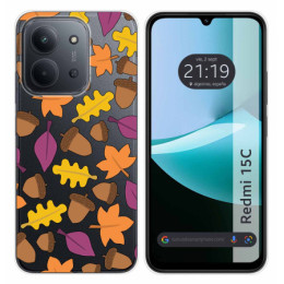 Funda Silicona Transparente para Xiaomi Redmi 15C 4G / 5G diseño Otoño Dibujos