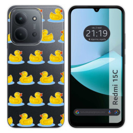 Funda Silicona Transparente para Xiaomi Redmi 15C 4G / 5G diseño Pato Dibujos