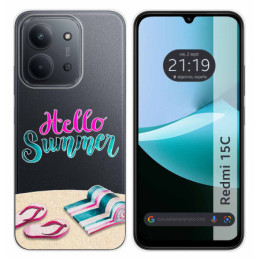 Funda Silicona Transparente para Xiaomi Redmi 15C 4G / 5G diseño Summer Dibujos