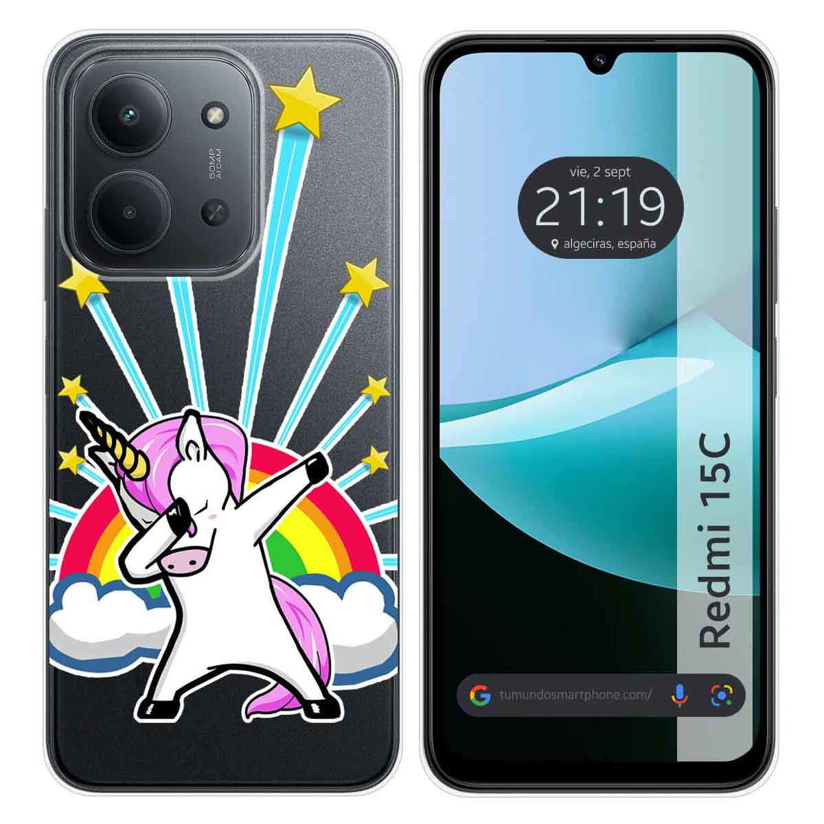Funda Silicona Transparente para Xiaomi Redmi 15C 4G / 5G diseño Unicornio Dibujos