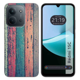 Funda Silicona para Xiaomi Redmi 15C 4G / 5G diseño Madera 10 Dibujos