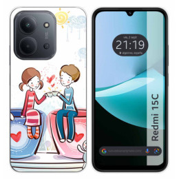 Funda Silicona para Xiaomi Redmi 15C 4G / 5G diseño Café Dibujos