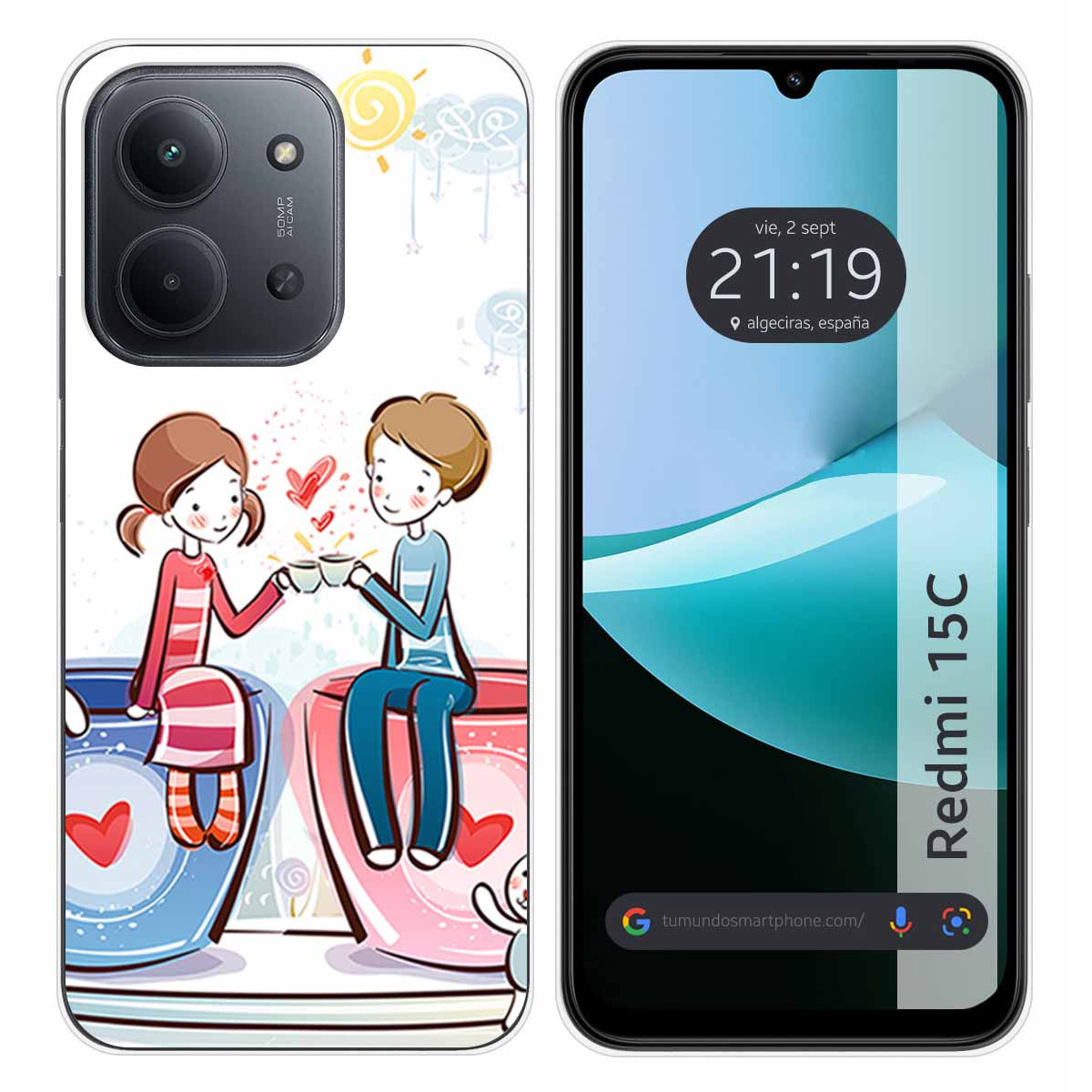 Funda Silicona para Xiaomi Redmi 15C 4G / 5G diseño Café Dibujos