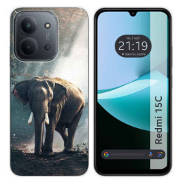 Funda Silicona para Xiaomi Redmi 15C 4G / 5G diseño Elefante Dibujos