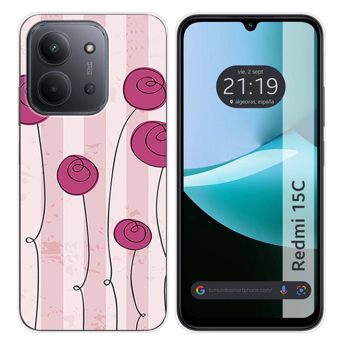 Funda Silicona para Xiaomi Redmi 15C 4G / 5G diseño Flores Vintage Dibujos