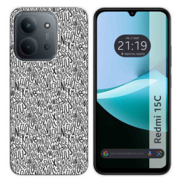 Funda Silicona para Xiaomi Redmi 15C 4G / 5G diseño Letras Dibujos